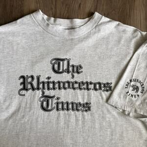 Vintage The Rhinoceros Times T-Shirt Men's Size XXL Newspaper Old English 1990s